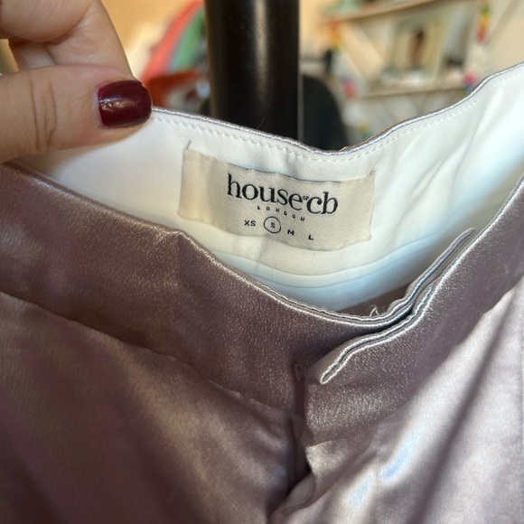 NWOT house of CB ALIVIA O GREY SATIN TROUSERS - Picture 9 of 16